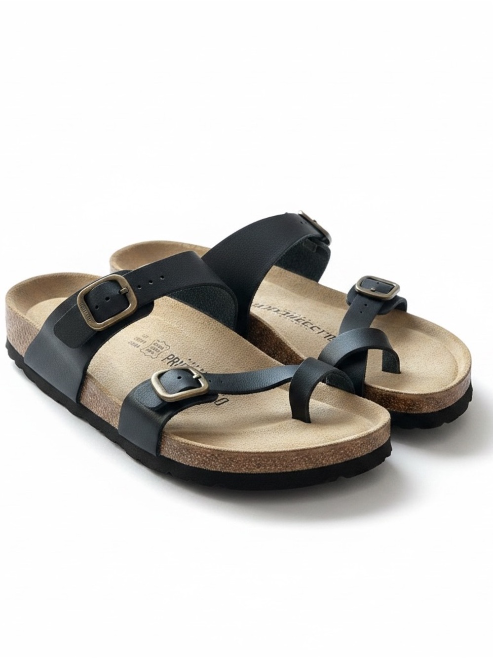New - Project Cloud Lian Memory Foam Women’s Black Buckle Toe-Loop Sandals Size